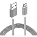 Astrotek AT-USBLIGHTNINGW-2M 2m USB Lightning Data Sync Charger Grey White Color Cable for iPhone X 9 8 7S 7 Plus 6S 6 Plus 5 5S iPad Air Mini iPod