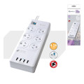 Generic PAD-4066E Sansai 6 Outlets & 4 USB Outlets Surge Protected Powerboard Master On/Off switch Surge and overload protected 230-240VAC IV Retail box