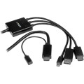 StarTech DPMDPHD2HD 2m 6 ft HDMI, DisplayPort or Mini DisplayPort to HDMI Converter Cable - HDMI, DP or Mini DP to HDMI Adapter - 1 x 20-pin DisplayPort Digital Audio/Video - Male, 1 x 20-pin Mini DisplayPort Digital Audio/Video - Male, 1 x 19-pin HDMI Di
