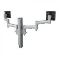 Atdec AWMS-2-4640-F-S Dual Monitor Mount with Swing Arms - F-Clamp - Silver