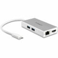 StarTech DKT30CHPDW USB Type C Docking Station for Notebook - 60 W Power Supply - Silver, White - 1 Displays Supported - 4K - 4096 x 2160, 3840 x 2160 - 2 x USB Ports - 2 x USB 3.0 - 2 x USB Type-A Ports - USB Type-A - USB Type-C - Network (RJ-45) - HDMI