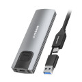 MBEAT MB-XCS-CM03GRY 10Gbps M.2 NVMe SATA SSD Enclosure Easily install Versatile Storage Options up to 4TB USB Connectivity with 2-in-1 Cable Package Weight: 102g