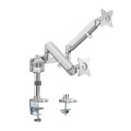 Brateck LDT37-C024P-GG Dual Monitors Pole-Mounted Epic Gas Spring Aluminum Monitor Arm Fit Most 17'-32' Monitors, Up to 9kg per screen VESA 75x75/100x100 Grey