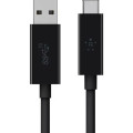 Belkin F2CU029BT1M-BLK 91.44 cm USB-C/USB-A Data Transfer Cable - Cable for MacBook, MacBook Pro - First End: 1 x USB 3.1 Type C - Male - Second End: 1 x USB 3.1 Type A - Male - 10 Gbit/s - Black