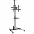 StarTech STNDMTV70 TV Cart - For 32" to 75" Displays - AV Cart - Height Adjustable - Lockable Wheels - Flat Screen TV Cart - Media Cart on Wheels - 1 Shelf - 40.10 kg Load Capacity - 4 Casters - Steel, Aluminium - 701 mm Length x 828 mm Width x 2141.2 mm