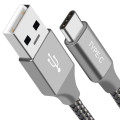 Astrotek AT-USBTYPEC-S1 1m USB-A to Type-C Data Sync Charger Cable Silver Strong Braided Heavy Duty Fast Charging for Samsung Galaxy Note S8 Plus LG Google Macbook