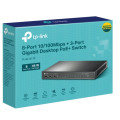 TP-LINK TL-SL1311P 8-Port 10/100Mbps + 3-Port Gigabit Desktop Switch with 8-Port PoE+, Extend Mode for 250m PoE Transmitting, Isolation Mode, PoE Aut