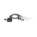 Aten CS22DP-AT Compact KVM Switch 2 Port Single Display Display Port w/ Audio, Remote Port Selector, USB Hot-Plugging