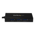 StarTech ST3300GU3B 3 PORT USB 3.0 HUB, W/ GBE, PORTABLE 2YR
