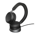 Jabra 27599-989-889 Evolve2 75 USB-C Link380a UC Stereo Stand Black, 8-Mic Technology, 36 Hours Battery & Fast Charge, Dual-Foam Tech, Discreet Hide-Away Boom Arm
