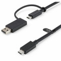 StarTech USBCCADP 3ft/1m USB-C Cable with USB-A Adapter Dongle, USB-C to C (10Gbps/PD), USB-A to C (5Gbps), 2-in-1 USB C Cable for Hybrid Dock - Cable for Notebook, Docking Station, MacBook, Mobile Device, MacBook Pro, Wall Charger, ... - First End: 1 x 2