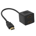 Astrotek AT-HDMI-TO-HDMIX2 HDMI Splitter Cable 15cm - v1.4 Male to 2x Female Amplifier Duplicator Full HD 3D