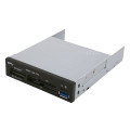 EZcool ACREZC1100U3IN 3.5" USB 3.0 All in One Internal Card Reader Full Long Metal with Front USB Black