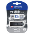 Verbatim 49173 32GB V3 USB3.0 Grey Store'n'Go V3; Retractable USB Storage Drive Memory Stick