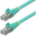 StarTech NLAQ-50C-CAT6A-PATCH 50cm CAT6a Ethernet Cable, Aqua Low Smoke Zero Halogen (LSZH) 10 GbE 100W PoE S/FTP Snagless RJ-45 Network Patch Cord - Cable for Network Device - First End: 1 x RJ-45 Network - Male - Second End: 1 x RJ-45 Network - Male - 1