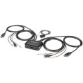 StarTech SV211DPUA4K 2 Port DisplayPort KVM Switch - 4K 60Hz - Compact Dual Port UHD DP 1.2 USB Desktop KVM Switch with 4ft Cables & Audio - Bus Powered & Remote Switching - MacBook ThinkPad