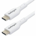 StarTech USB2CC1MNCWHE 1m (3.3ft) White USB-C Charging Cable, USB 2.0 Type-C Laptop Charger Cord, 60W Power Delivery, TPE Jacket, Data Transfer Cable - USB-C Charging Cable supports 60W/3A Power Delivery and 480Mbps; Fast Charge from a USB-C wall charger/
