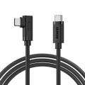 BENFEI 6971785944497 000428BK-1M USB-C to Right Angle USB-C Cable , 90° Angled USB-C 3A Fast Charging Cable Data Sync, Durable PVC Black 1M