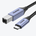BENFEI 6971785943988 000405GY-2M USB B to USB C Printer Cable, Nylon Braided, Premium Aluminium Alloy Case 2M