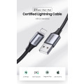 UGREEN 6957303861583 60158 Lightning to USB Cable Alu Case with Braided 2m (Black)