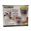 Unknown NV-00681 Finelife Cereal to Go Dual-Chambered Container with Folding Spoon