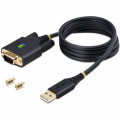 StarTech 1P3FFCB-USB-SERIAL 3ft (1m) USB to Serial Adapter Cable, COM Retention, FTDI IC, DB9 RS232, Interchangeable DB9 Screws/Nuts, Windows/macOS/Linux - Add a DB9 RS-232 serial port to a desktop/laptop using a USB-A port; Interchangeable Screws/Nuts; D