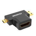BENFEI 6971785944688 000434BK Micro HDMI + Mini HDMI male to HDMI female Adapter