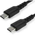 StarTech RUSB2CC2MB 2m USB C Charging Cable - Durable Fast Charge & Sync USB 2.0 Type C to C Charger Cord - TPE Jacket Aramid Fiber M/M 60W Black - Cable for Mobile Device, MacBook, iPad Pro - First End: 1 x 24-pin USB 2.0 Type C - Male - Second End: 1 x