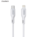 Choetech 6932112106445 XCL-0002 1m Silicone USB-C to Lightning Cable Fast Charging White