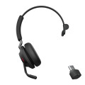 Jabra 26599-889-899 Evolve2 65 Mono UC USB-C Wireless Bluetooth Headset, Black, Link 380c 2ys Warranty, Microphone Call Technology, 3-Microphone Call, Busylight