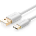 UGREEN 6957303831654 30165 Gold Plated USB 2.0 Type A Male to Reversible Type-C Male Charge & Sync Cable White 1M