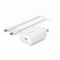 Belkin WCA012AU1MWH-B6 BoostCharge 25W USB-C Cubic Wall Charger + USB-C to USB-C Cable (1M) - White , MFI-Certified, $2500 CEW, 2 Years Warranty