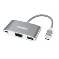 Choetech 6971824970623 HUB-V02 USB-C to VGA+USB C+USB A Multiport Adapter