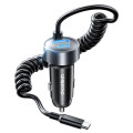 Choetech 6932112108197 TC0030 65W 3-Port Car Charger with 1M Built-in USB-C Stretch Cable