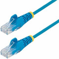 StarTech N6PAT300CMBLS 3 m CAT6 Cable - Slim CAT6 Patch Cord - Blue - Snagless RJ45 Connectors - Gigabit Ethernet Cable - 28 AWG - Slim CAT6 cable is 36% thinner than a standard CAT 6 network cable - Patch cable is tested to comply with Category 6 r