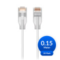 Ubiquiti UACC-CABLE-PATCH-EL-0.15M-W-24 UniFi Etherlighting Patch Cable, 24 Pack, Indoor, 0.15m, White/Translucent