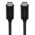 Belkin F2CD081DS1M-BLK Thunderbolt 3 Cable USB-C to USB-C (1M) - Black , 60W PD, 20Gbps, 4K/Ultra-HD, Thunderbolt Certified, 2 Years Warranty