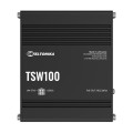 Teltonika TSW100010020 TSW100 Industrial POE+ Ethernet Switch, 4 x PoE+ Ports, Power Up to 120W, 5 x Gigabit Ethernet with speeds up to 1000 Mbps, PSU included