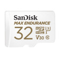 Sandisk SDSQQVR-032G-GN6IA Max Endurance 32GB microSD 100MB/s 40MB/s 20K hrs 4K UHD C10 U3 V30 -40°C to 85°C Heat Freeze Shock Temperature Water X-ray Proof SD Adapter