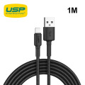 USP 6972890207026 BoostUp Lightning to USB-A Cable (1M) Black - Quick Charge & Connect, 2.4A Rapid Charge, Nylon Weaving,Apple iPhone/iPad/MacBook,5 Years Warranty