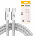 USP 6976552041492 BoostUp Braided USB-C to USB-C Cable (1M) - White, 3A/60W, 480Mbps, 40K+ Bends, Solid & Durable, Apple iPhone, Samsung Galaxy, 5 Years Warranty