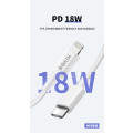 KIVEE 6941256100295 CT206 USB-C Male to Lightning Male DP 18W Fast Charging cable 1M