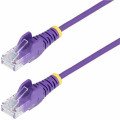 StarTech N6PAT250CMPLS 2.5m Purple Slim CAT6 Ethernet Cable, Snagless RJ45, UTP, LSZH, 28AWG Pure Bare Copper, Slim Network Patch Cord - Slim UTP Cat6 Cable supports 10Gbps and 100W PoE; Ideal for crowded installations; 36% slimmer for improved airflow; L