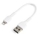 StarTech RUSBLTMM15CMW 15cm (6 inch) Durable White USB-A to Lightning Cable - Heavy Duty Rugged Aramid Fiber USB Type A to Lightning Charger/Sync Power Cord - Apple MFi Certified iPad/iPhone 12