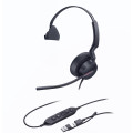 Yealink UH46-M-MS-C/A UH46 Mono Teams USB-C/A Microsoft Certified Teams USB Wired Headset 3-Noise-Canceling Microphones 35mm Speaker Busylight Leather Controller