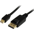 StarTech MDP2DPMM1M 1m (3ft) Mini DisplayPort to DisplayPort 1.2 Cable, 4K x 2K mDP to DisplayPort Adapter Cable, Mini DP to DP Cable for Monitor - Cable for TV, Projector - First End: 1 x 20-pin Mini DisplayPort 1.2 Digital Audio/Video - Male - Second En