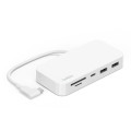 Belkin INC011BTWH Connect USB-C 6-in-1 Multiport Hub with Mount - White , 10Gbps, 2x USB-A, USB-C, SD 3.0 & MicroSD Card Reader, 2 Years Warranty