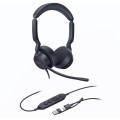 Yealink UH44-D-UC-C/A UH44 Dual UC USB-C/A Unified Communications USB Wired Headset Dual Noise-Canceling Microphones 35mmSpeaker Busylight Leather Ear Cushions