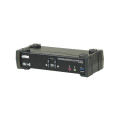 Aten CS1922M-AT-U Desktop KVMP Switch 2 Port Single to Dual Display 4k DisplayPort MST w/ audio, Cables Included, 2x USB Port, Selection Via Front Panel