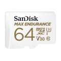 Sandisk SDSQQVR-064G-GN6IA Max Endurance 64GB microSD 100MB/s 40MB/s 20K hrs 4K UHD C10 U3 V30 -40°C to 85°C Heat Freeze Shock Temperature Water X-ray Proof SD Adapter